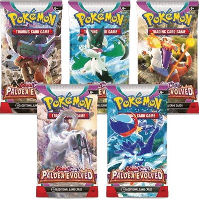 Paldea Evolved Booster Pack Art Bundle (Set of 5)