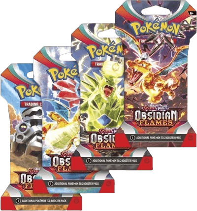 Obsidian Flames Sleeved Booster Pack Art Bundle (Set of 4)