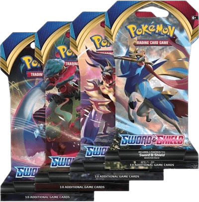 Sword & Shield Base Set Sleeved Booster Pack Art Bundle (Set of 4)